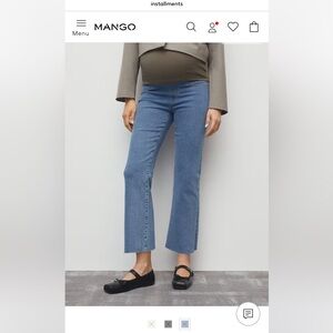 Mango Maternity Crop Flared Jeans